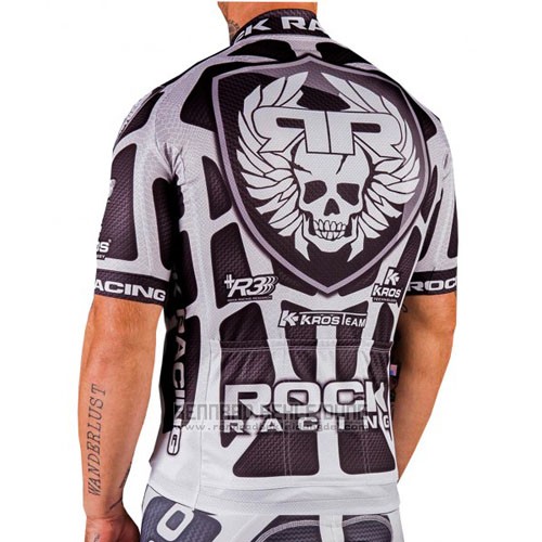 2016 Fahrradbekleidung Rock Racing Silber und Braun Trikot Kurzarm und Tragerhose - zum Schließen ins Bild klicken